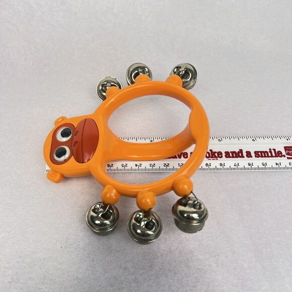 VTG 1980 Bambina Japan Monkey Hand Bell Jingle Orange Child's Rhythm Instrument - Picture 11 of 13